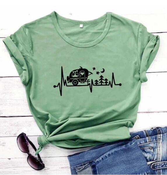 Title 6, Camping Heartbeat Graphic T-Shirt