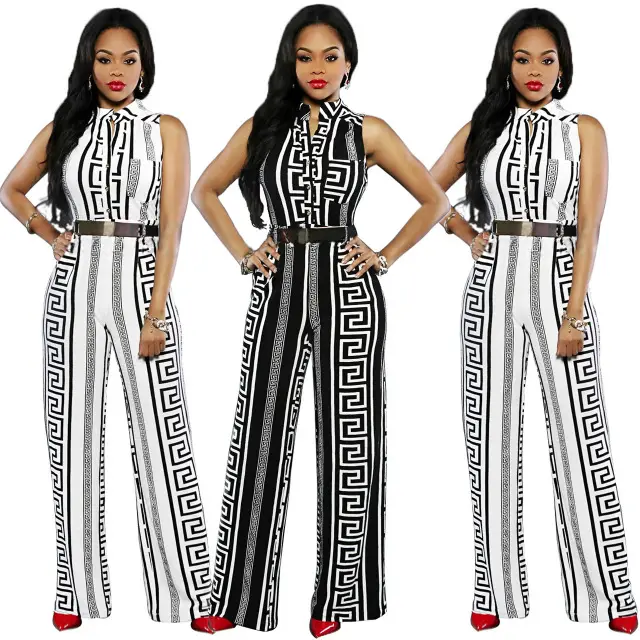 Loose Slim Casual Jumpsuit Print