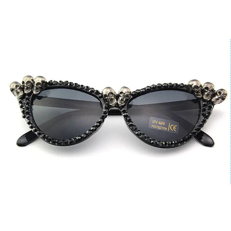 Party decoration skull sunglasses - Black
