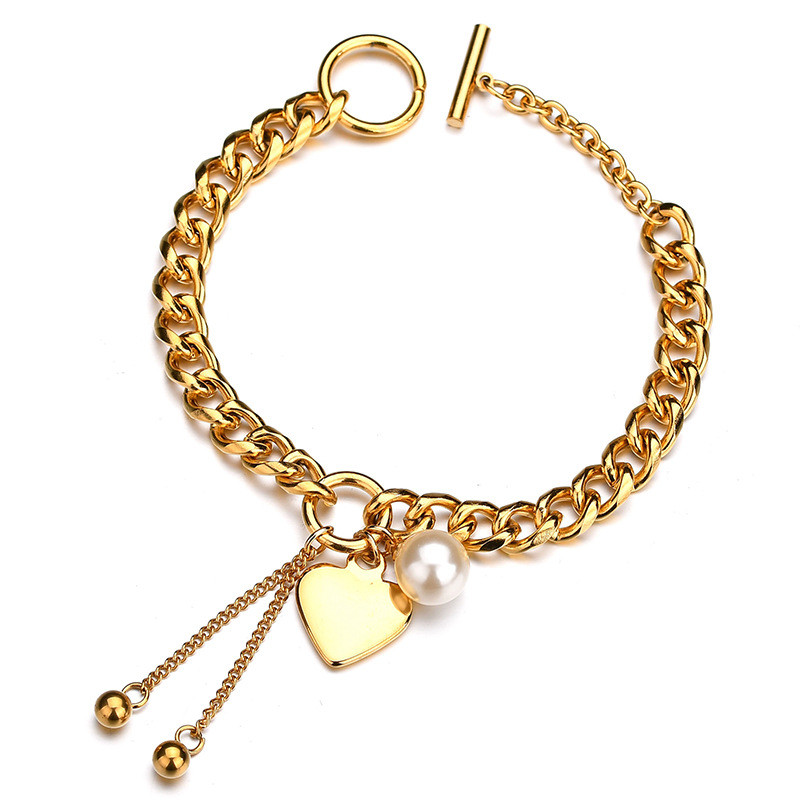 Pearl Love Pendant Bracelet