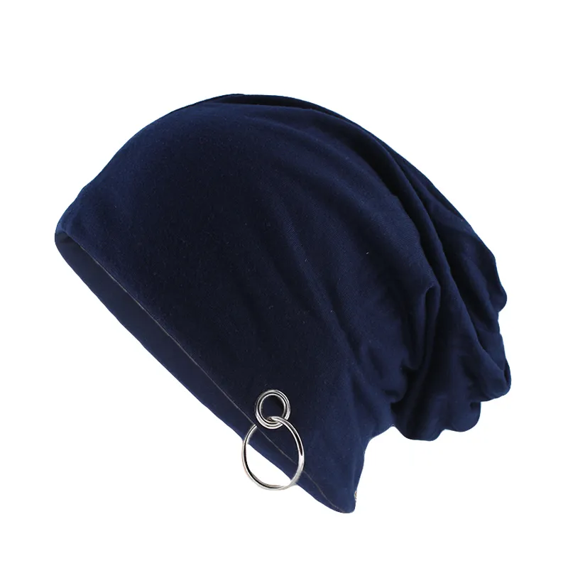 Fall winter metal ring cap - Blue