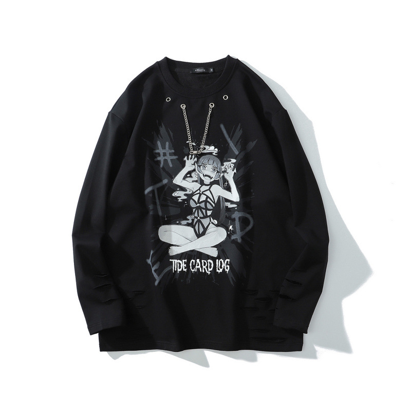 Title 2, Metal chain animation tattered hoodie