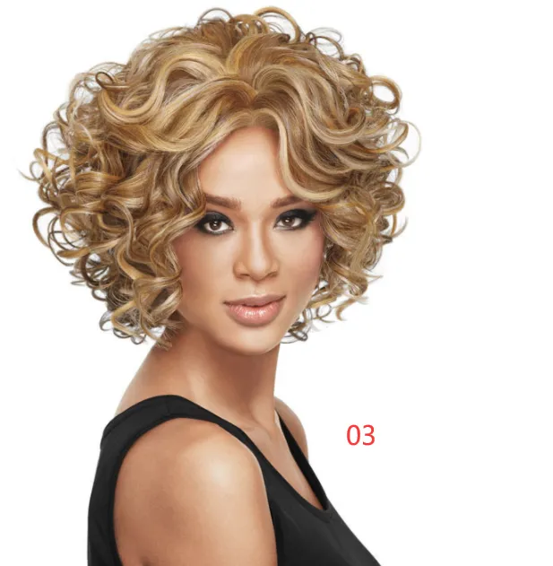 Ladies short curly hair set Gold - Shop at LoveMi