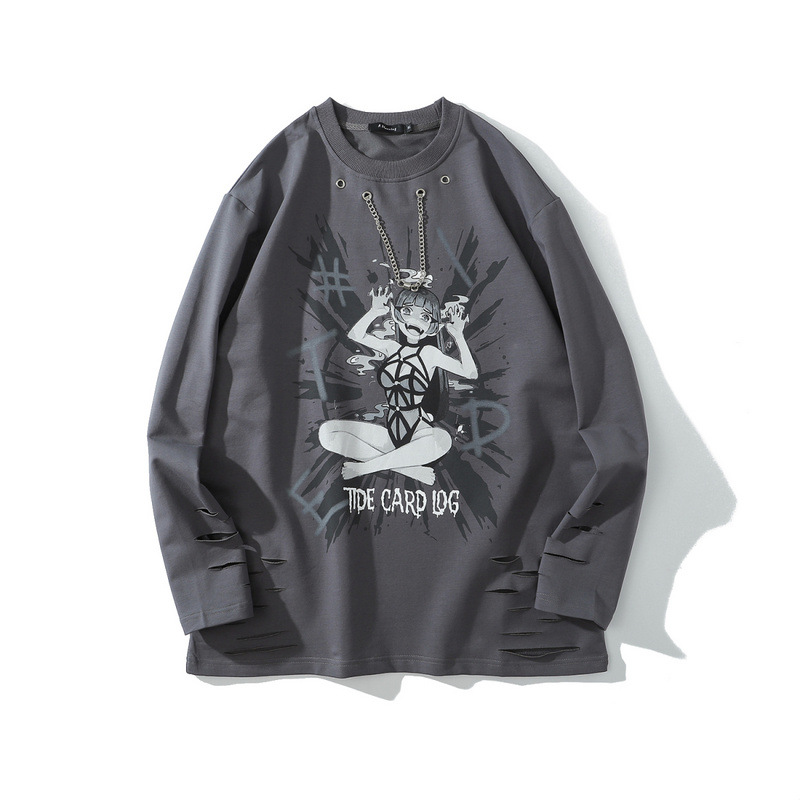 Title 5, Metal chain animation tattered hoodie