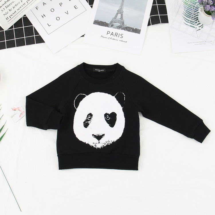 Panda Long Sleeve Top in Black