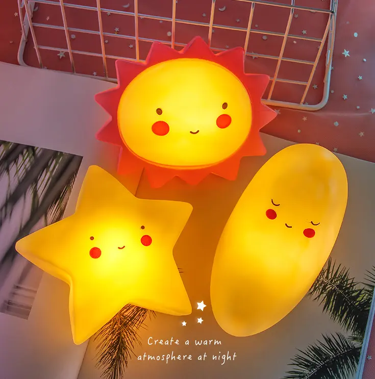 Cute Clouds Stars Moon Appease Glow Night