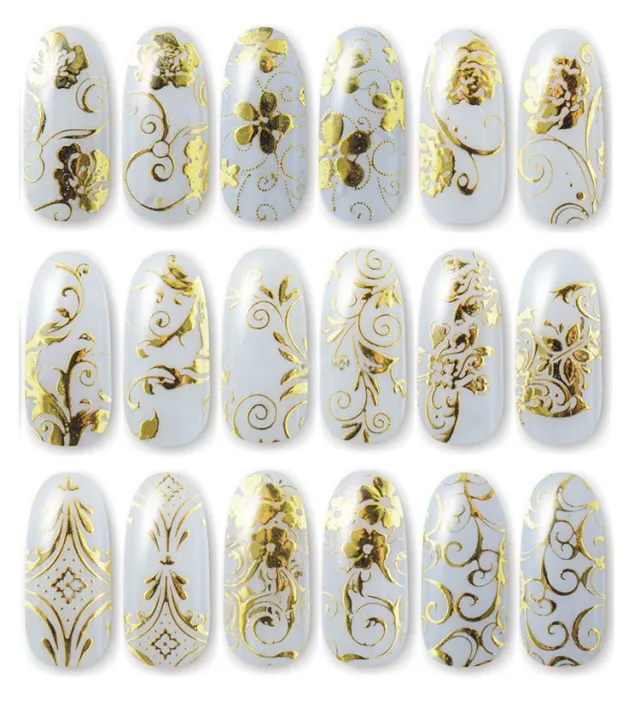 108 hot gold and silver stickers nail 3D stickers Gold - Shop at LoveMi