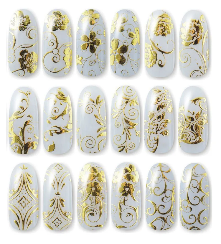 108 hot gold and silver stickers nail 3D stickers - Gold