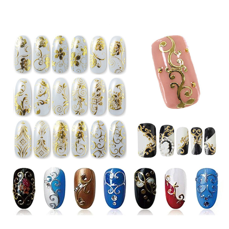 108 hot gold and silver stickers nail 3D stickers — foto 3