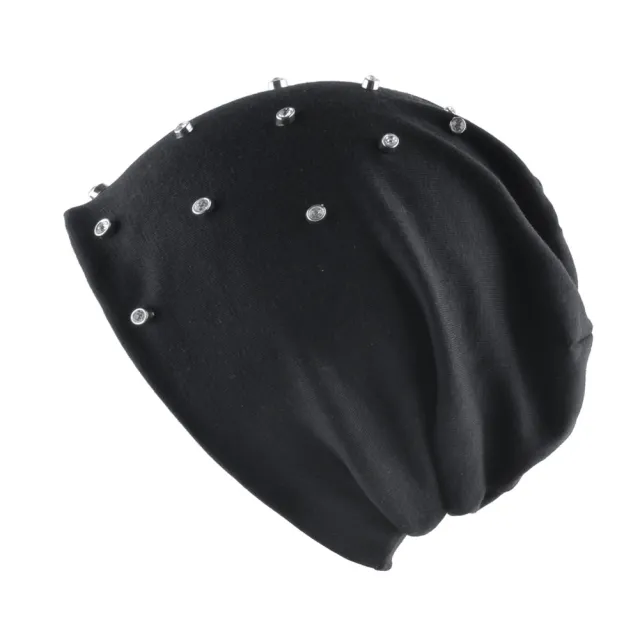 Rivet Rhinestone Head Cap Black - Shop at LoveMi