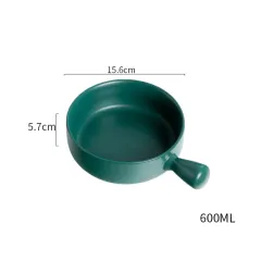 Household noodle bowl with handle - Dark Green - View 1