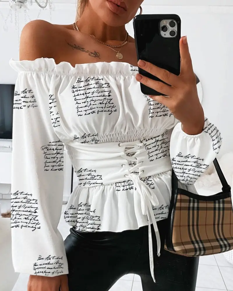 One-shoulder lace top