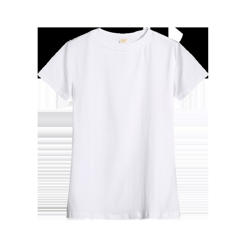 Half high collar solid color T-shirt