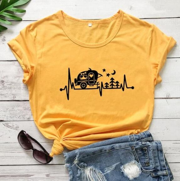 Title 1, Camping Heartbeat Graphic T-Shirt