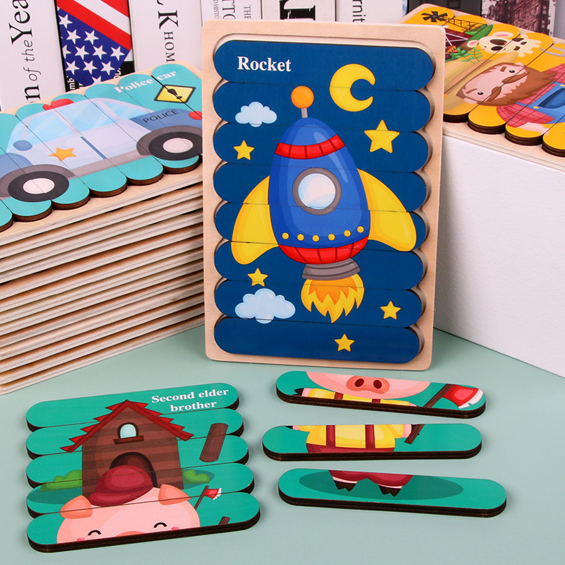 Children's wooden creative bar puzzle