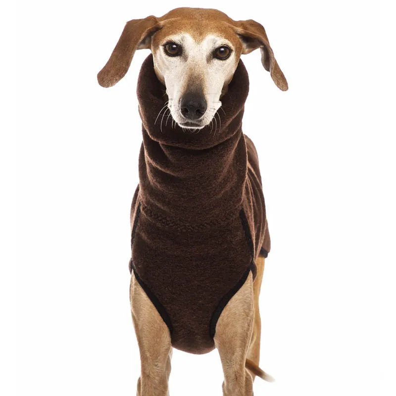 Newest Winter Big Dog Clothes for Medium Large Dogs Warm High Collar Pet Coat French Bulldog Pitbull Pullovers Mascotas Clothing - Brown