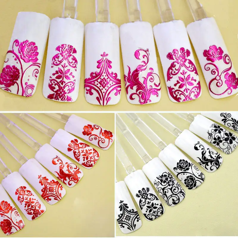 108 Hot Gold and Silver Stickers Nail 3D