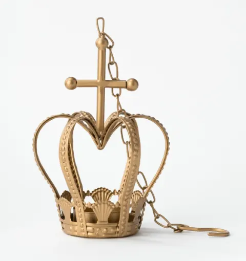 Wedding Crown Centrepiece Candlestick Gold Metal Candle Holder
