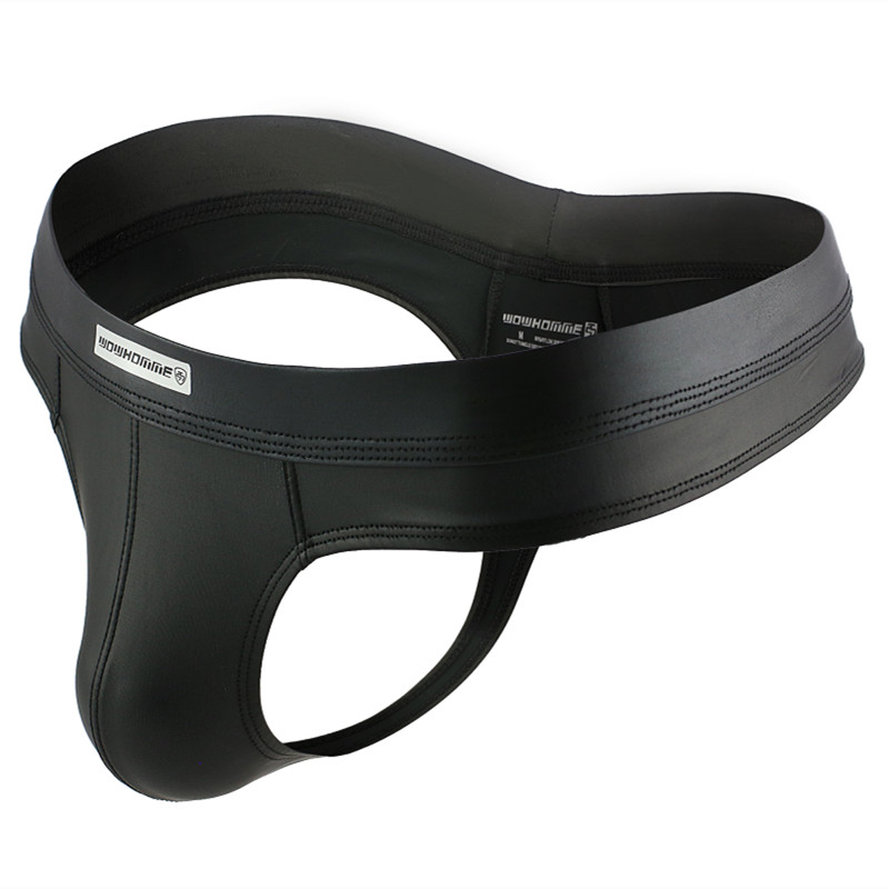 Men's Faux Leather Thong