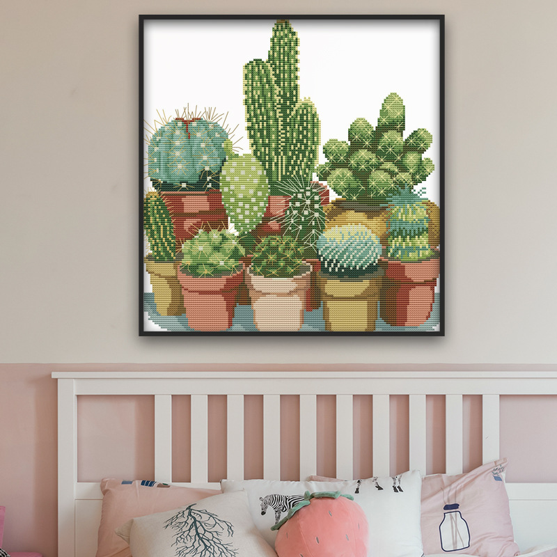 Cross stitch of cactus — image 1
