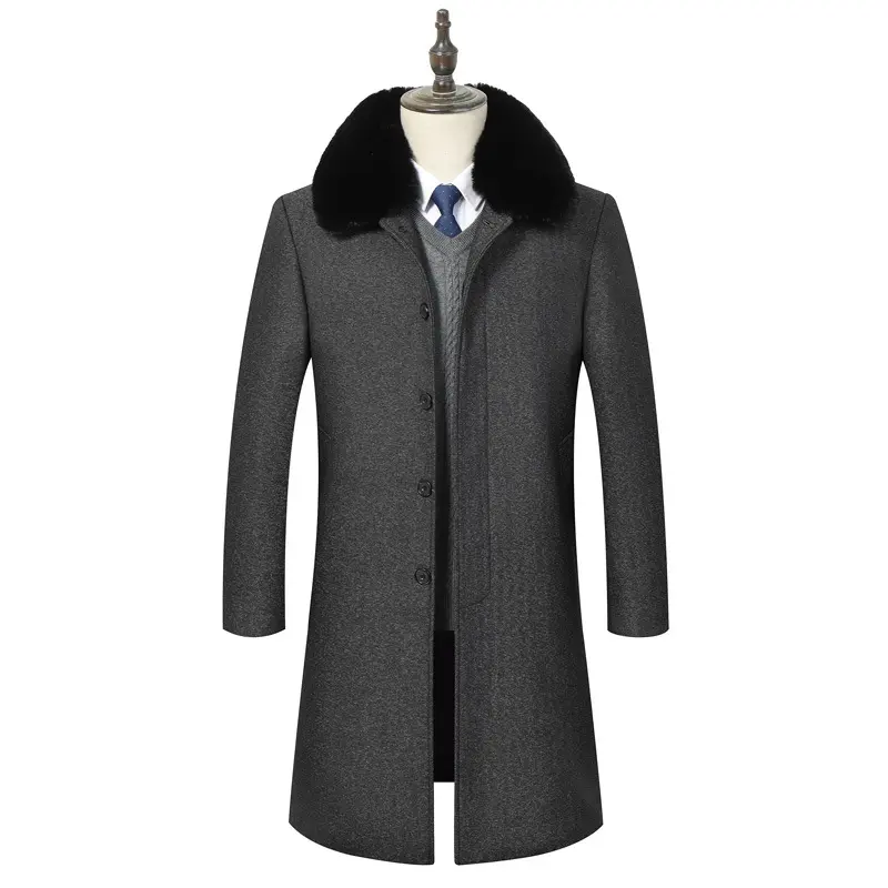 Plush Padded Winter Mid-length Woolen Jacket