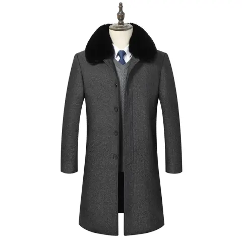 Plush Padded Winter Mid-length Woolen Jacket