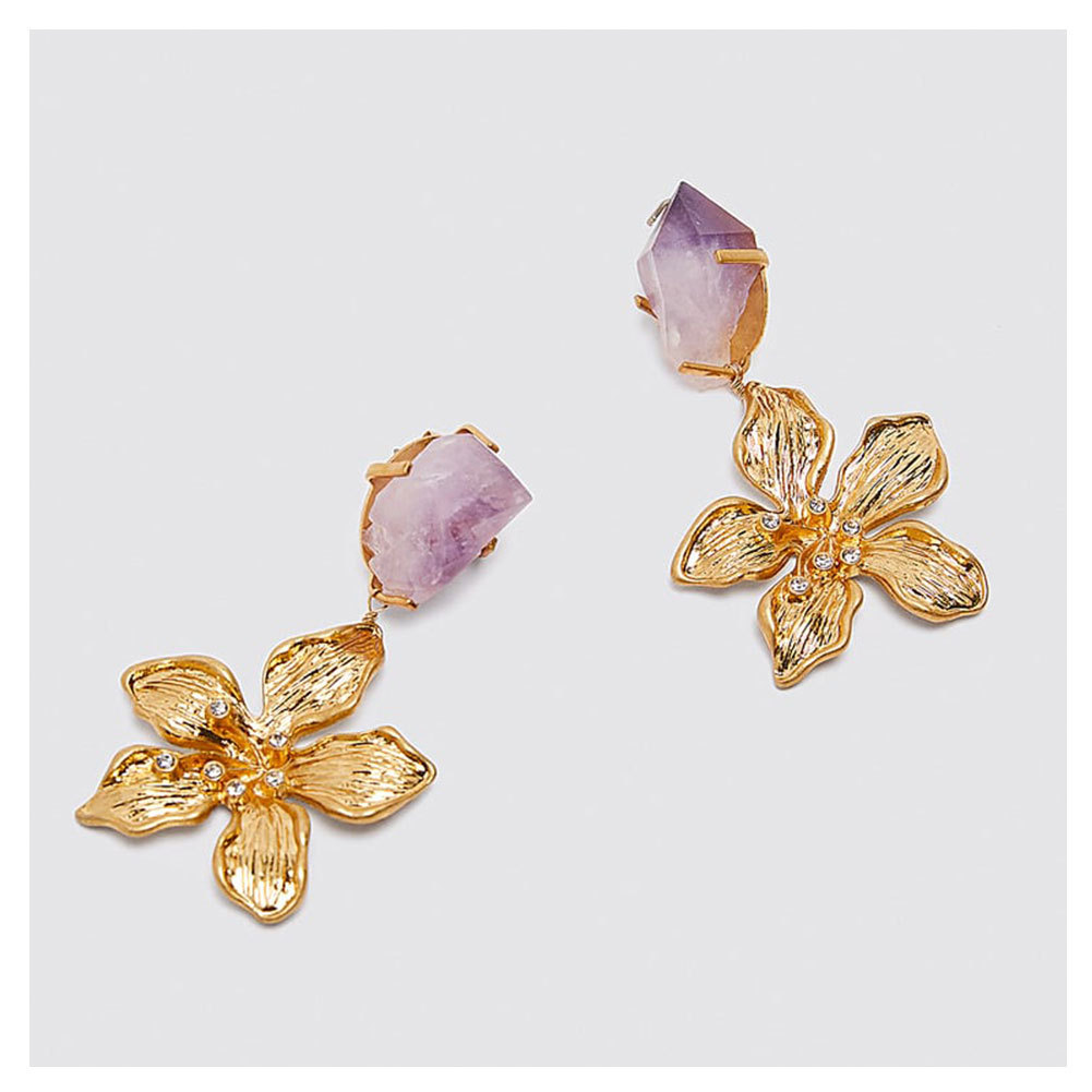 Metal flower earrings