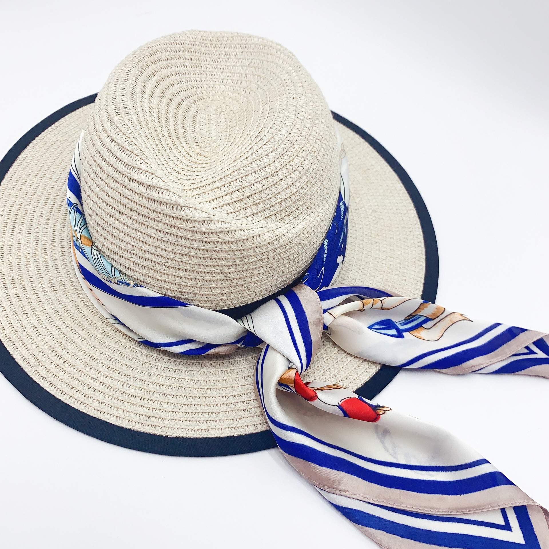 Sun shading printed silk scarf