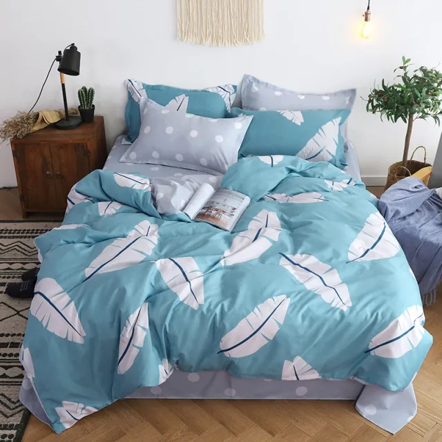 Four piece bedding quilt cover and pillowcase Blue - Shop at LoveMi