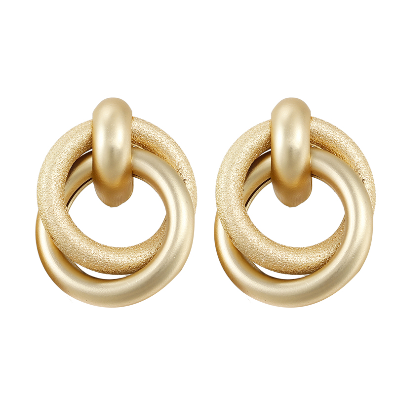 Retro matte alloy earrings