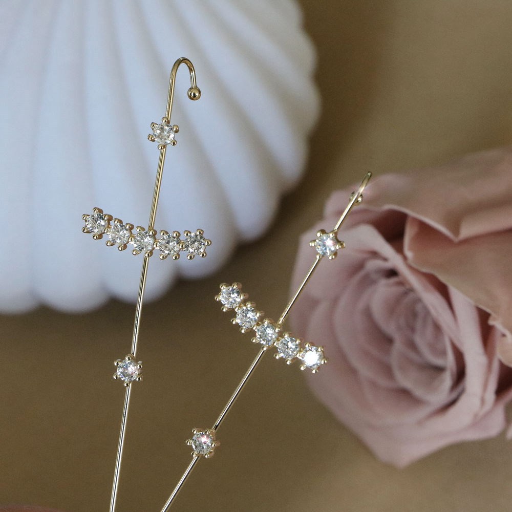 dazzling hook earring crystal magic wand