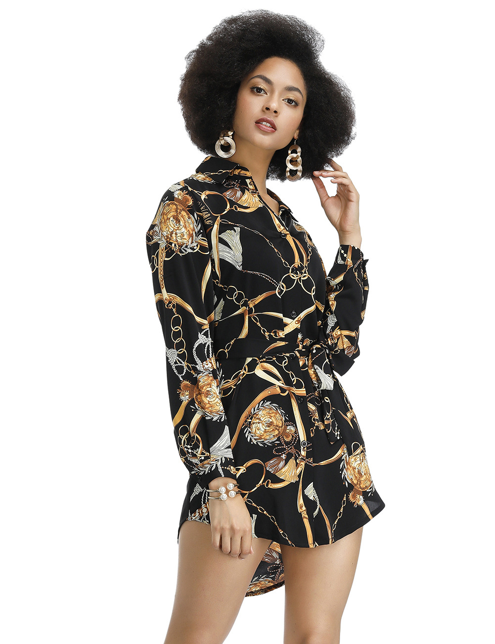 European and American print sexy dress