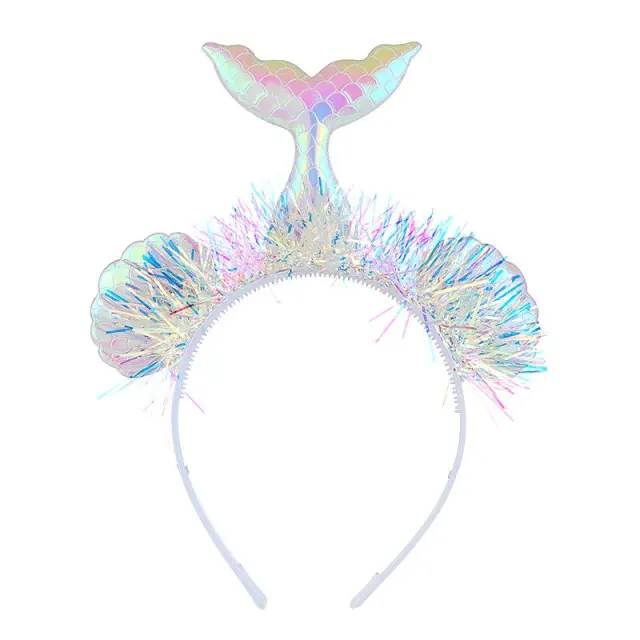Mermaid net yarn flower animal hair accessories White - Shop at LoveMi