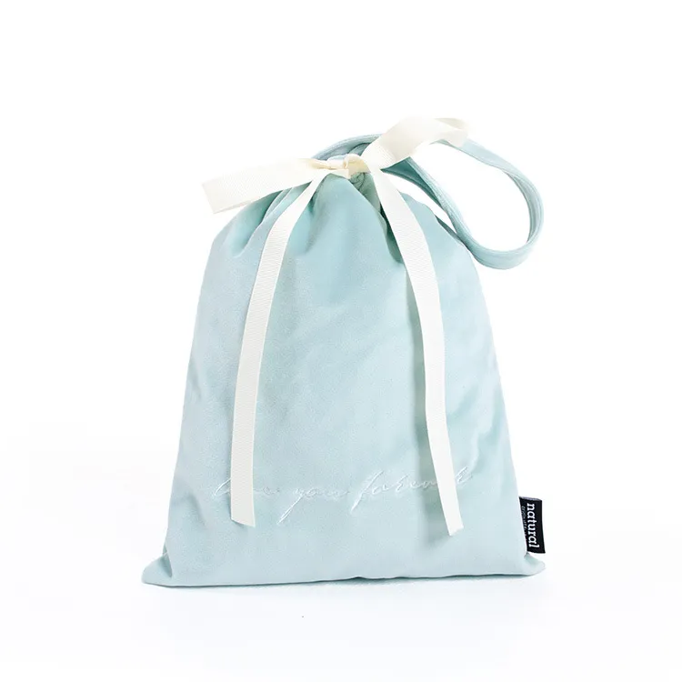 Hand-held drawstring velvet drawstring pocket - Water Orchid-Q1 Pc