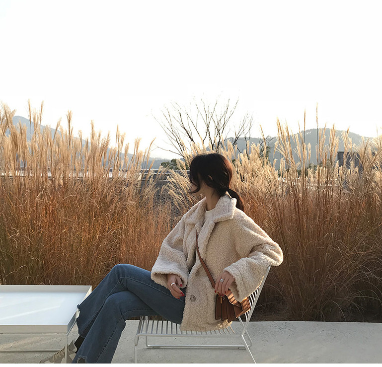 Women's imitation lamb plush coat