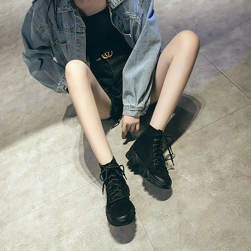 Mid-heel short boots non-slip warm women's shoes