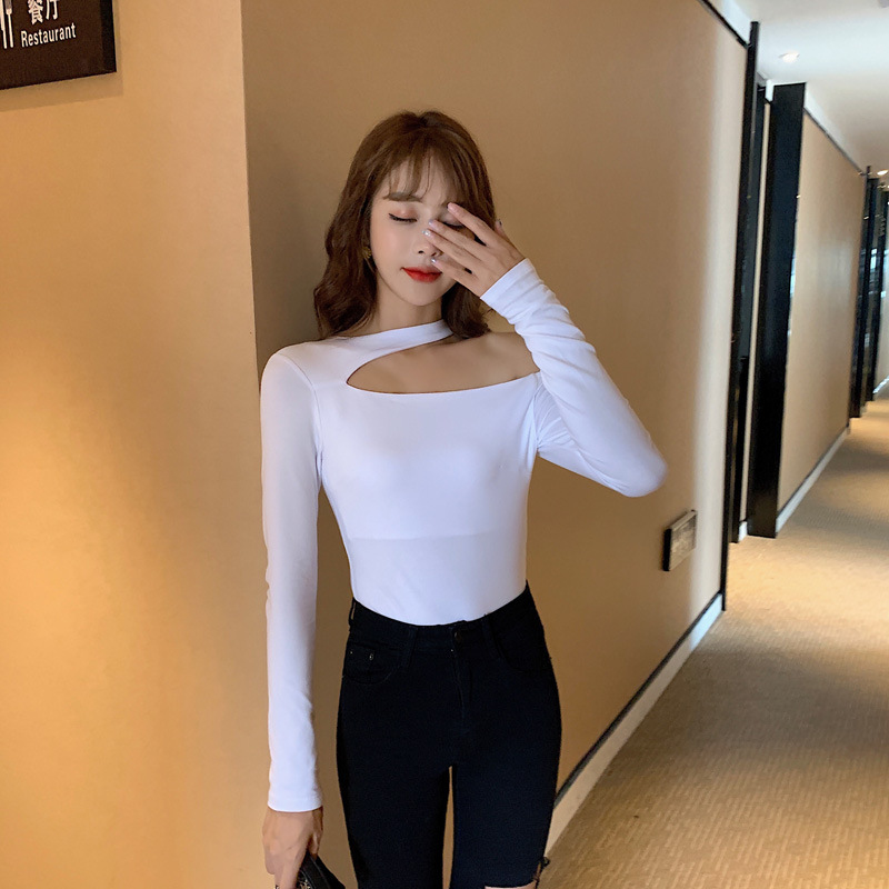 Spring halterneck slim long sleeves
