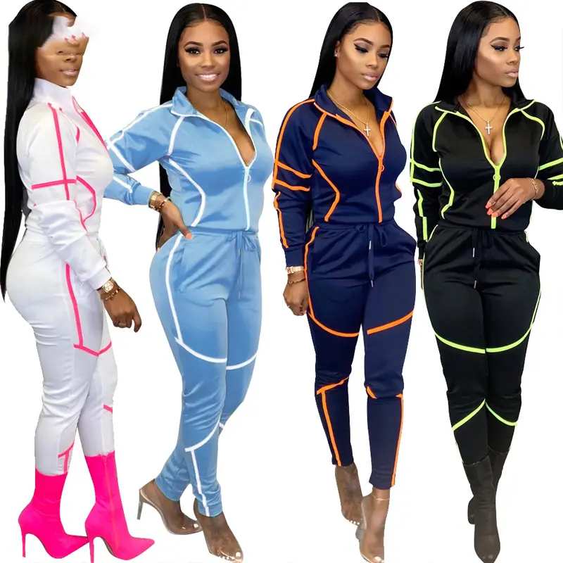 Women's stitching long sleeve suit