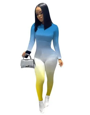 Sporty fashion catsuit - Light Blue