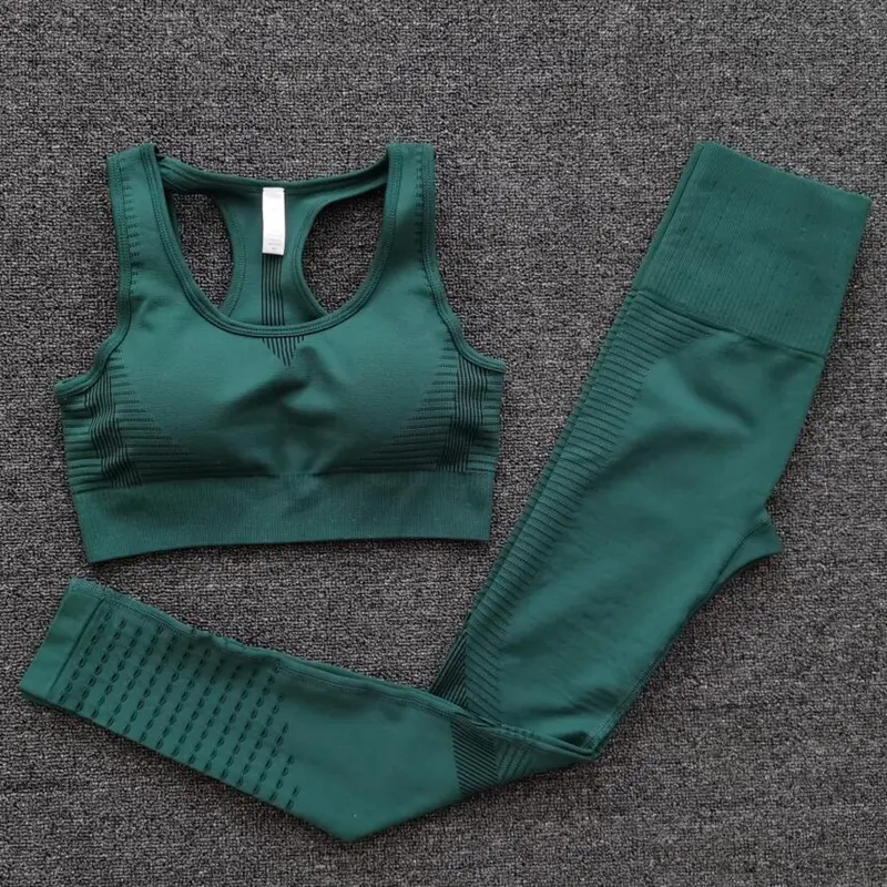 Sports Double Bra Running Tank Top Yoga Suit Set