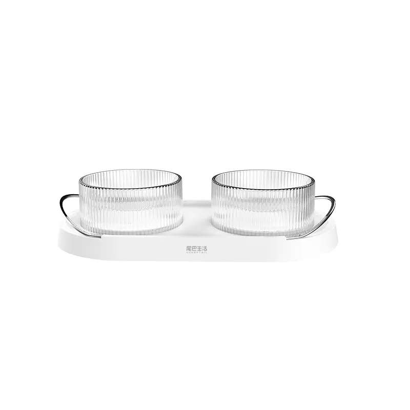 Bobo cat bowl cat and dog food bowl - White