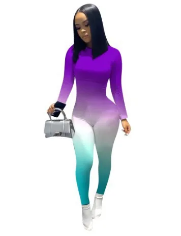 Sporty fashion catsuit - Purple