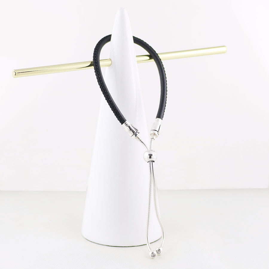 Leather drawstring bracelet