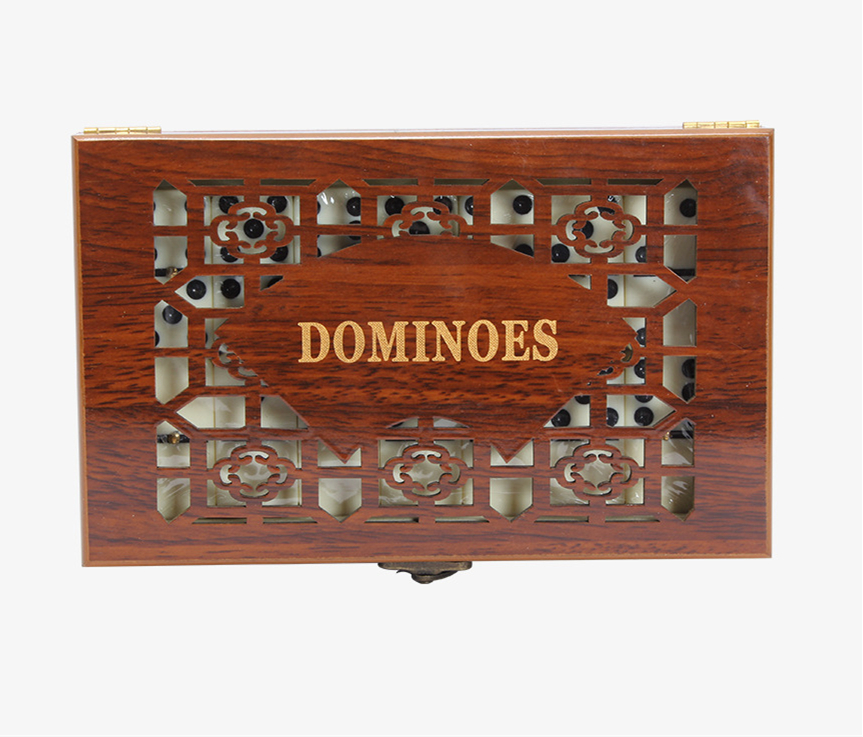 28 Dominoes Set wooden box (Brown)