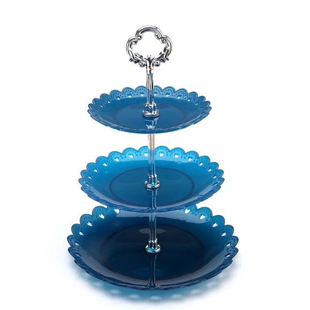 3 layer cake stand snack tray decoration tool Blue - Shop at LoveMi