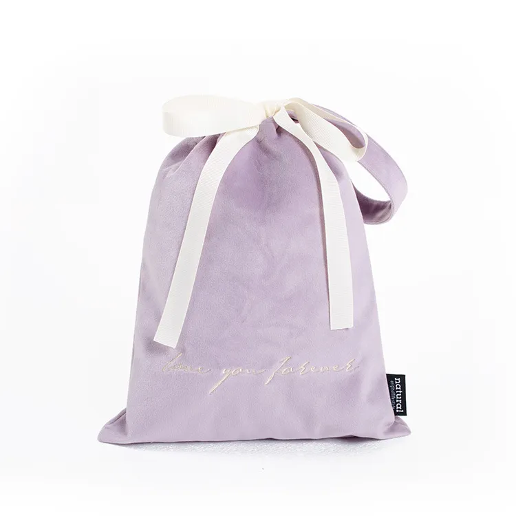Hand-held drawstring velvet drawstring pocket - Violet-Q1 Pc