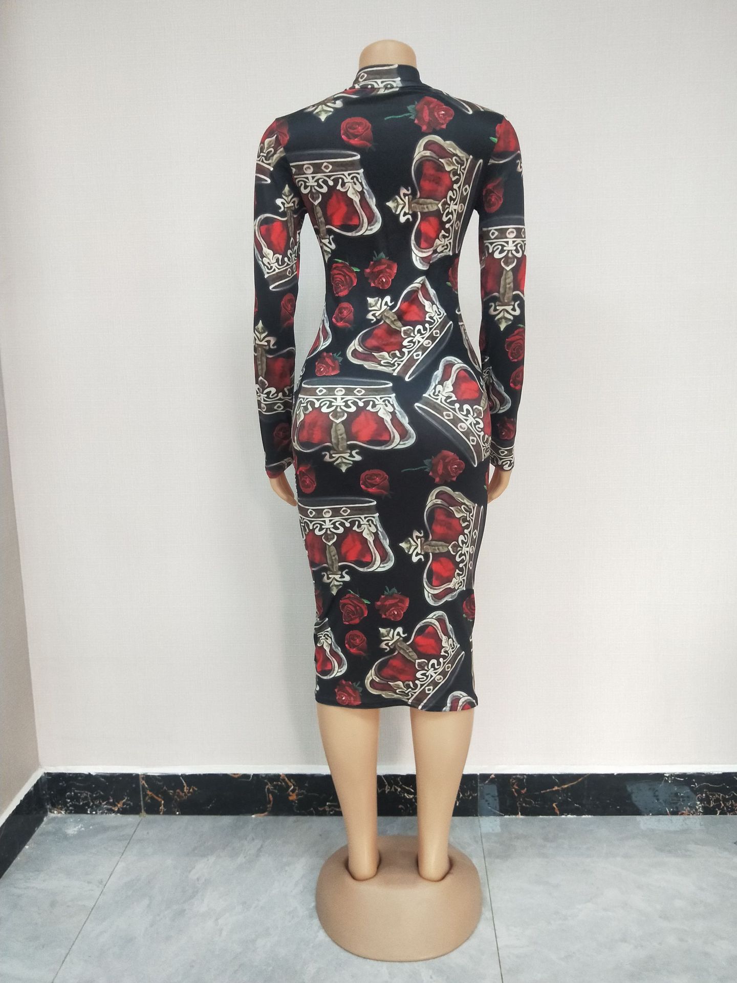 Printed zipper dress