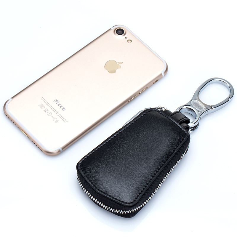 Leather car key case with zipper waistband — foto 4
