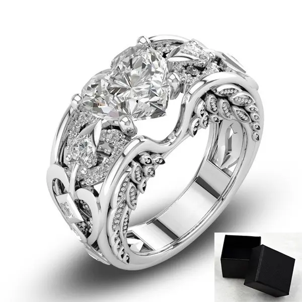Princess Ring Heart-shaped Ruby Engagement
