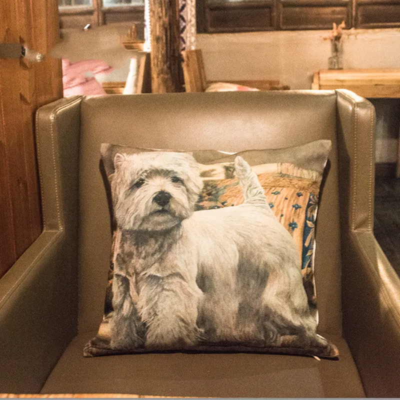 Cotton and linen material terrier pillow - Whole Body Pillow